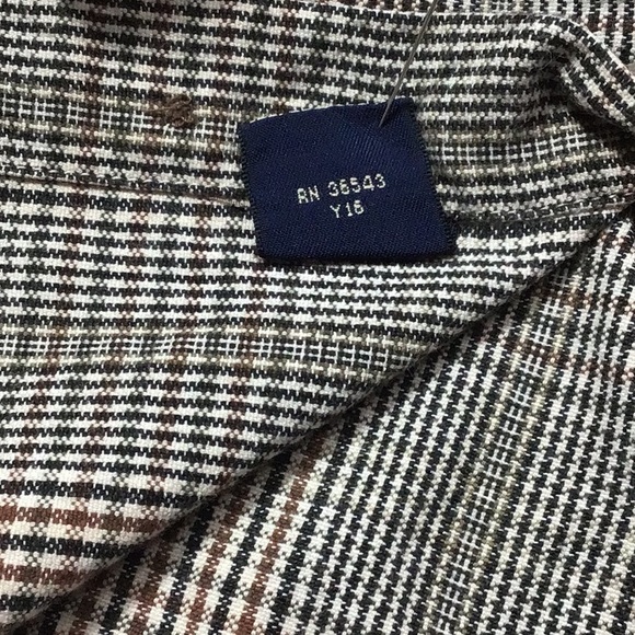 VAN HEUSEN Black Brown Glen Plaid 💯% Cotton Long Sleeve - Picture 4 of 8